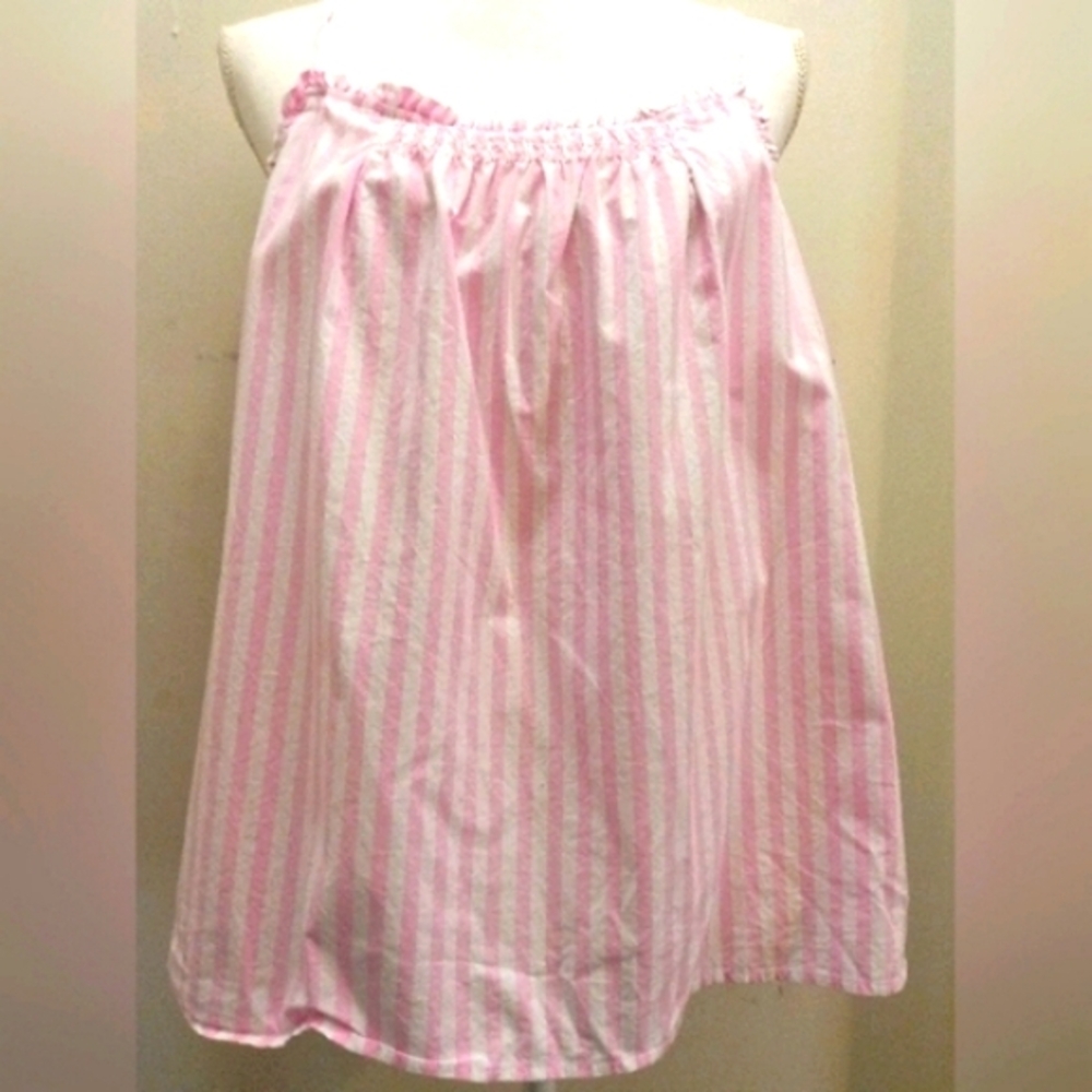 Lands' End Pink and White Striped tank top  XL - Picture 3 of 6